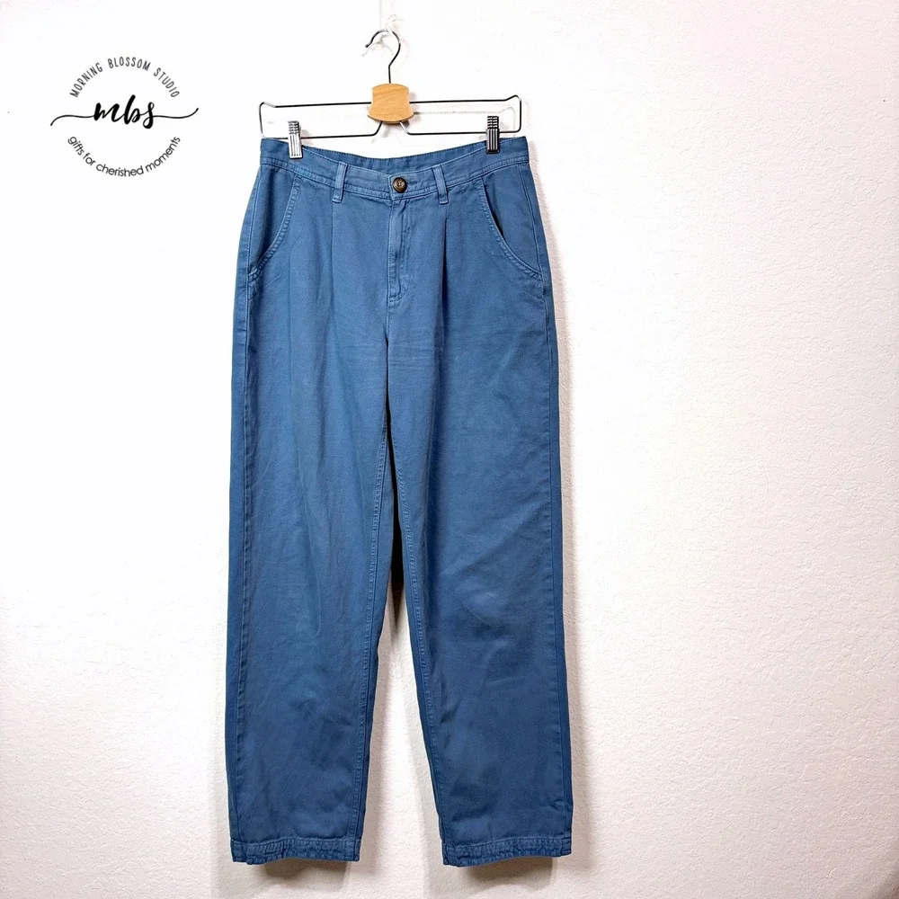 Free People Boyfriend Chino Tapered Leg Pants Blue‎ Women 2